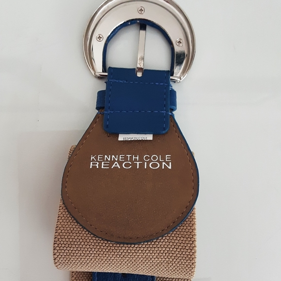 Kennth Cole Blue and Tan Stretch Belt New - Picture 3 of 3